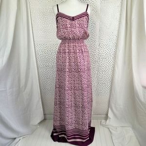 Loft Geometric and Striped Print Maxi Dress